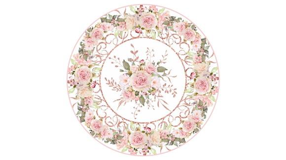 Toalha de Mesa Redonda 1,5m Estampa Floral