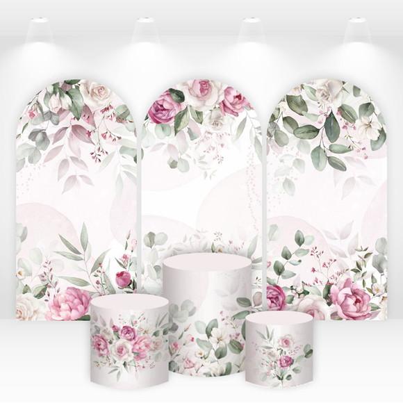 Trio de Capas de Painel e Cilindros Jardim Floral