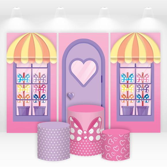 Trio de Capas de Painel e Cilindros Loja de Laços da Minnie