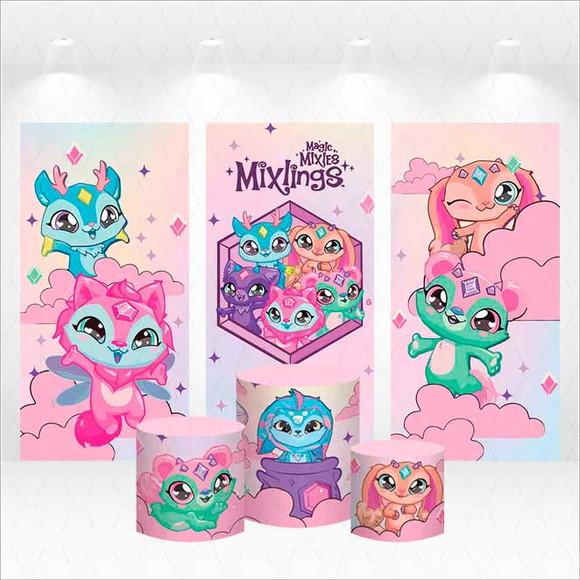 Trio de Capas de Painel e Cilindros Magic Mixies Mixlings