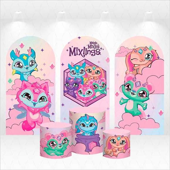 Trio de Capas de Painel e Cilindros Magic Mixies Mixlings