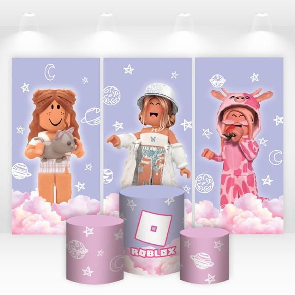 Trio de Capas de Painel e Cilindros Roblox Girls