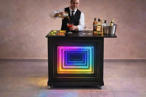 Carrinho Bar Compacto com Led Infinity