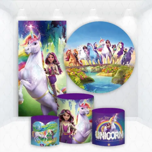 Conjunto de Capas de Painel e Cilindros Academia Unicornio