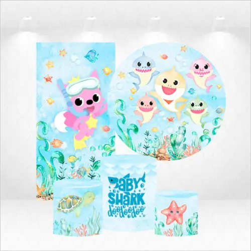 Conjunto de Capas de Painel e Cilindros Baby Shark