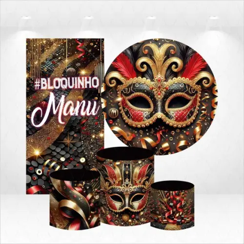 Conjunto de Capas de Painel e Cilindros Bloquinho com Nome