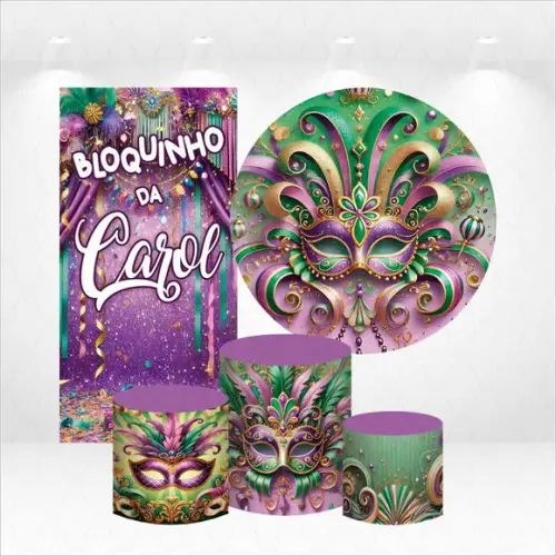 Conjunto de Capas de Painel e Cilindros Bloquinho com Nome