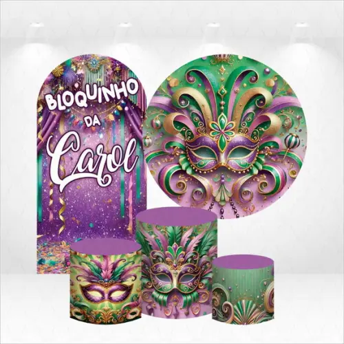 Conjunto de Capas de Painel e Cilindros Bloquinho com Nome