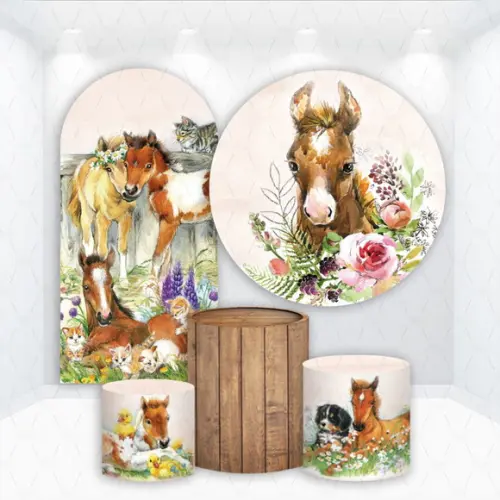 Conjunto de Capas de Painel e Cilindros Cavalos Country