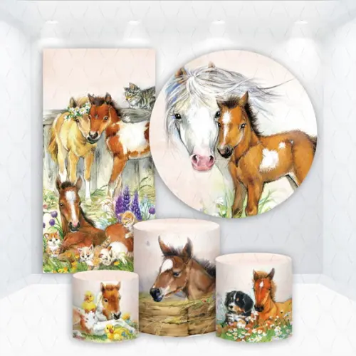 Conjunto de Capas de Painel e Cilindros Cavalos Country