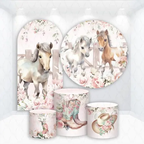 Conjunto de Capas de Painel e Cilindros Cavalos Country