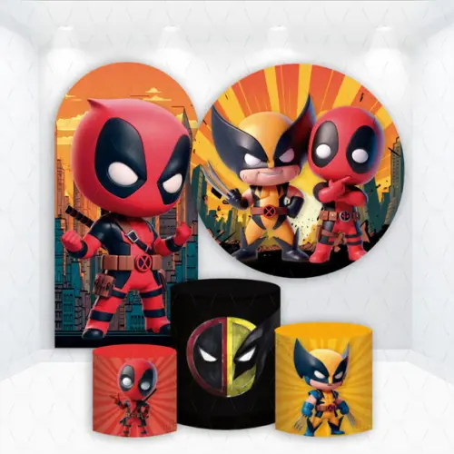 Conjunto de Capas de Painel e Cilindros Deadpool e Wolverine