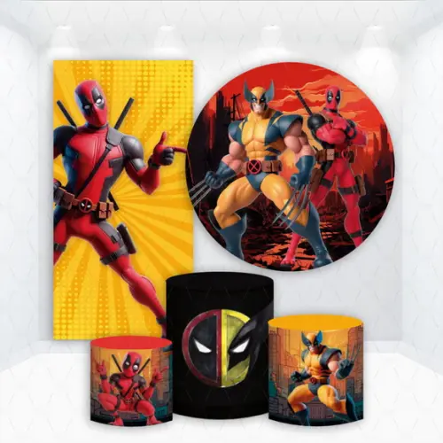 Conjunto de Capas de Painel e Cilindros Deadpool e Wolverine