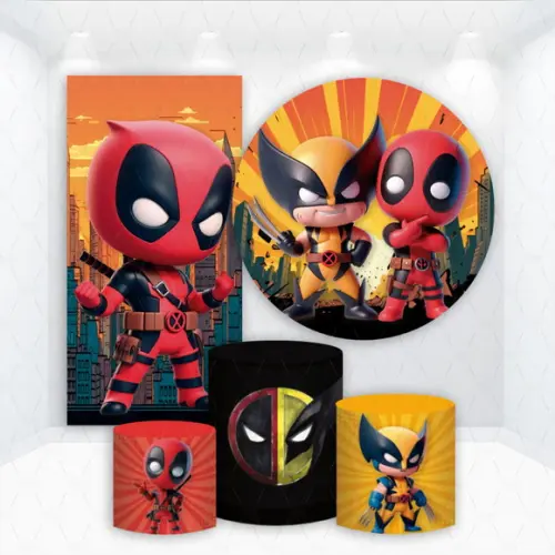 Conjunto de Capas de Painel e Cilindros Deadpool e Wolverine