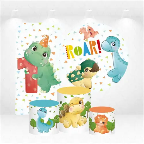 Conjunto de Capas de Painel e Cilindros Dinossauros