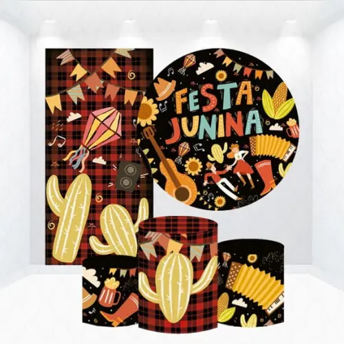 Conjunto de Capas de Painel e Cilindros Festa Junina