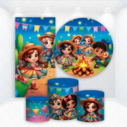 Conjunto de Capas de Painel e Cilindros Festa Junina