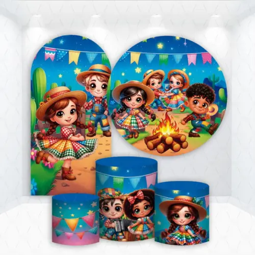 Conjunto de Capas de Painel e Cilindros Festa Junina