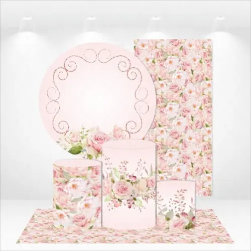 Conjunto De Capas De Painel E Cilindros Floral
