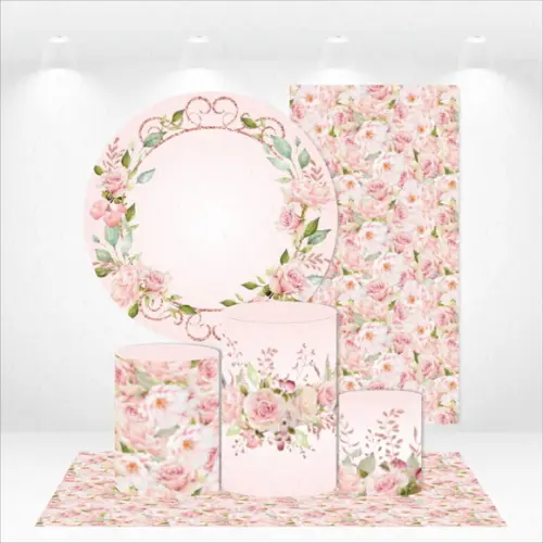 Conjunto De Capas De Painel E Cilindros Floral