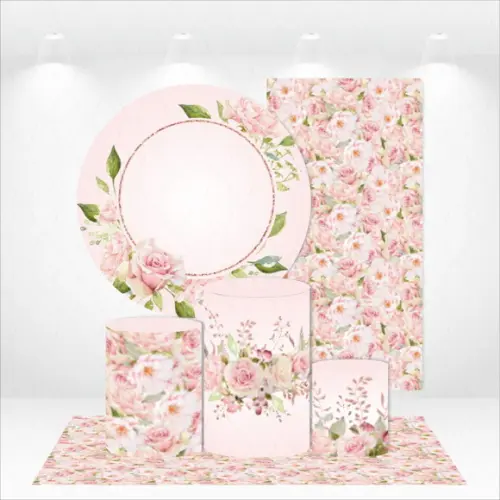 Conjunto De Capas De Painel E Cilindros Floral