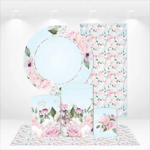 Conjunto De Capas De Painel E Cilindros Floral