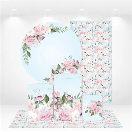 Conjunto De Capas De Painel E Cilindros Floral