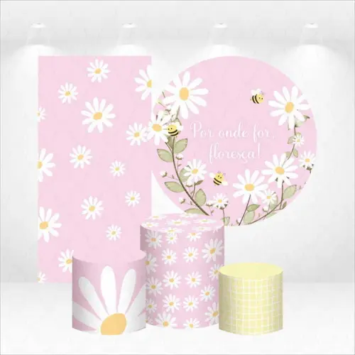 Conjunto de Capas de Painel e Cilindros Floresça