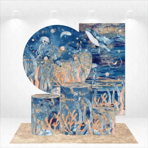 Conjunto De Capas De Painel E Cilindros Fundo Do Mar