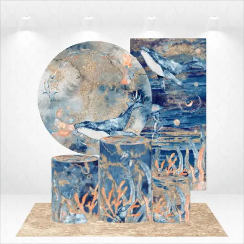 Conjunto De Capas De Painel E Cilindros Fundo Do Mar