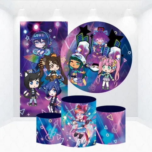 Conjunto de Capas de Painel e Cilindros Gacha Life