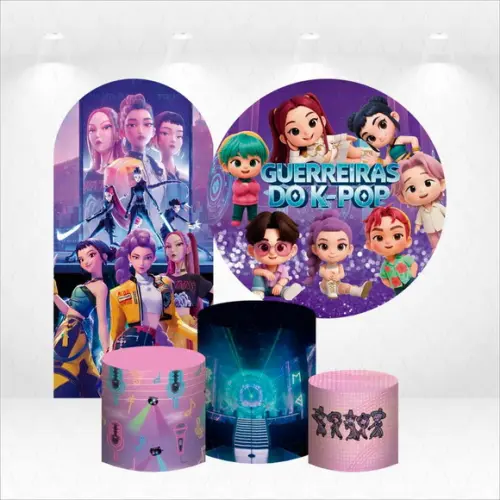 Conjunto de Capas de Painel e Cilindros Guerreiras do K-pop