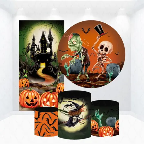 Conjunto de Capas de Painel e Cilindros Halloween