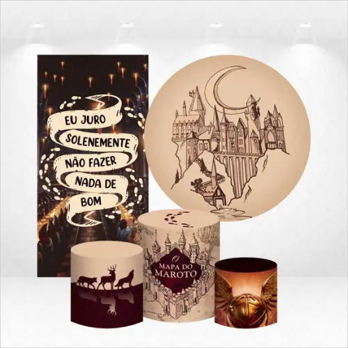 Conjunto de Capas de Painel e Cilindros Harry Potter