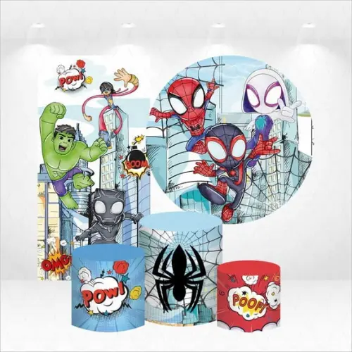 Conjunto de Capas de Painel e Cilindros Homem Aranha