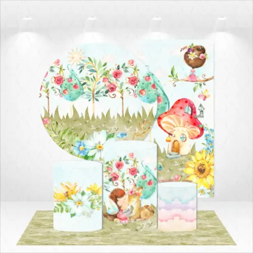 Conjunto De Capas De Painel E Cilindros Jardim Encantado