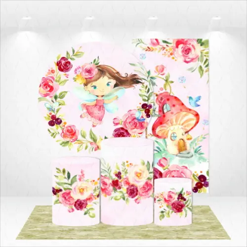 Conjunto De Capas De Painel E Cilindros Jardim Encantado