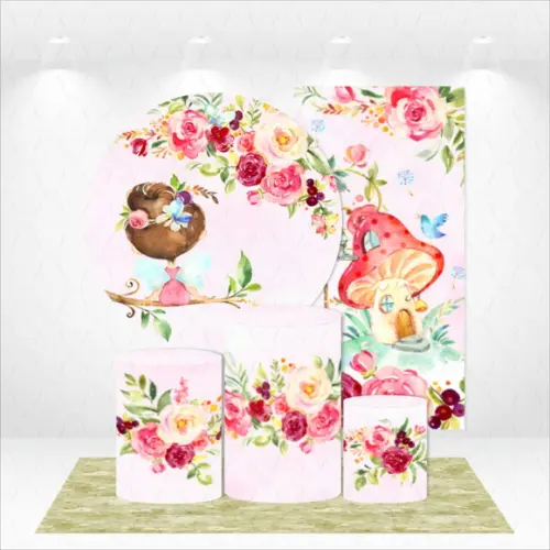 Conjunto De Capas De Painel E Cilindros Jardim Encantado
