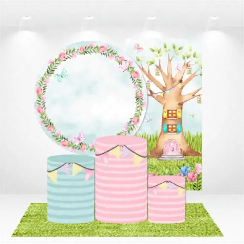 Conjunto De Capas De Painel E Cilindros Jardim Encantado