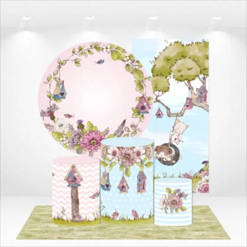 Conjunto De Capas De Painel E Cilindros Jardim Encantado