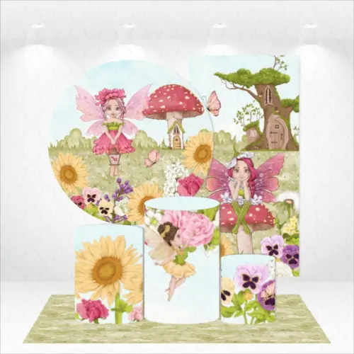 Conjunto De Capas De Painel E Cilindros Jardim Encantado
