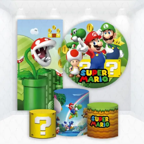 Conjunto de Capas de Painel e Cilindros Mario Bros