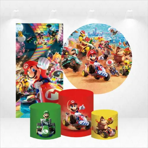 Conjunto de Capas de Painel e Cilindros Mario Kart