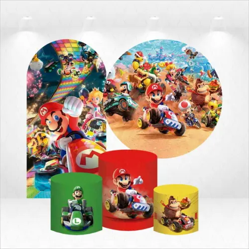 Conjunto de Capas de Painel e Cilindros Mario Kart