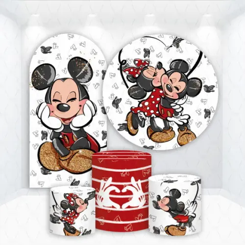 Conjunto de Capas de Painel e Cilindros Mickey e Minnie