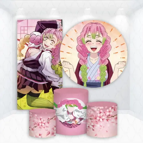 Conjunto de Capas de Painel e Cilindros Mitsuri Demon Slayer