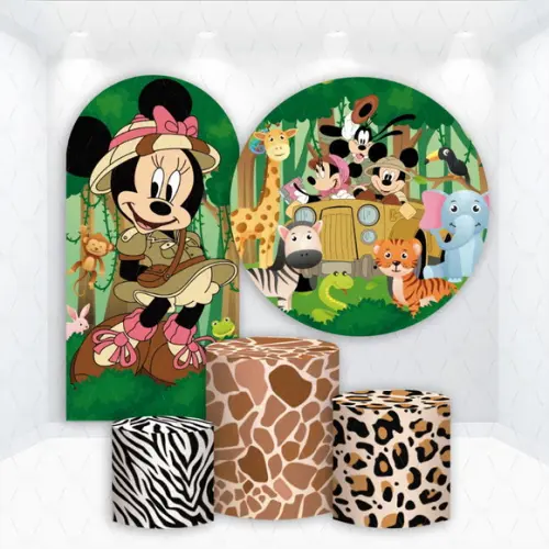 Conjunto de Capas de Painel e Cilindros Minnie Safari