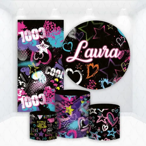 Conjunto de Capas de Painel e Cilindros Neon