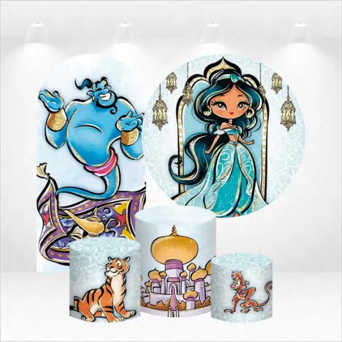 Conjunto de Capas de Painel e Cilindros Princesa Jasmine