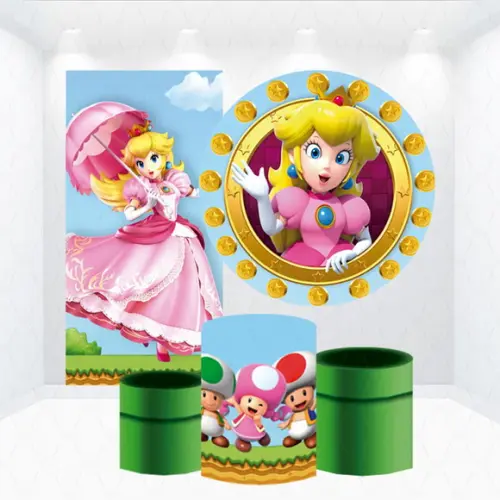 Conjunto de Capas de Painel e Cilindros Princesa Peach